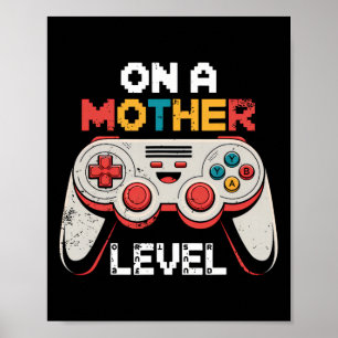 Póster Jugador de videojuegos del día de la madre vintage