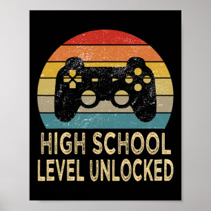 Póster Jugador de Videojuegos Desbloqueado de Nivel de Es