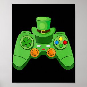 Póster Jugador De Videojuegos Niños Sta Patricks Day Gami