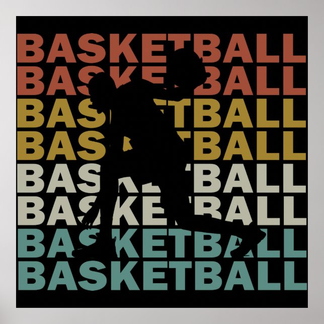Póster jugador de vintage de basketbal (Frente)