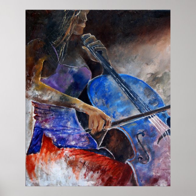 Póster jugador de violonchelo (Frente)