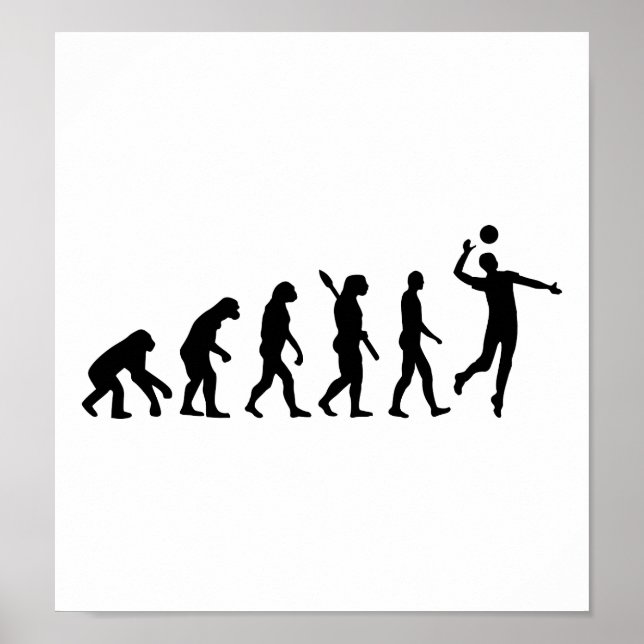 Póster Jugador de voleibol de evolución (Frente)