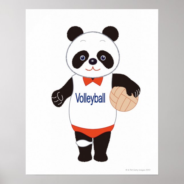 Póster Jugador de voleibol de Panda (Frente)