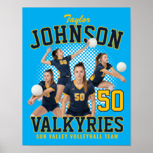 Póster Jugador de Voleibol Foto Personalizada Deportes de