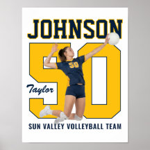 Jugador de Voleibol Número Foto Personalizada Depo