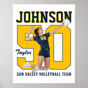 Póster Jugador de Voleibol Número Foto Personalizada Depo
