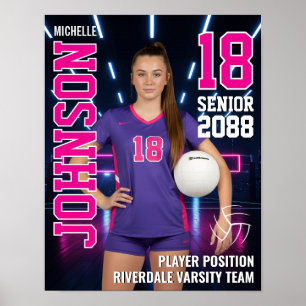 Póster Jugador de voleibol senior foto personalizada depo