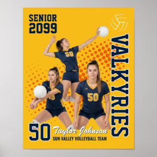 Póster Jugador de Voleibol Senior Foto Personalizada Depo