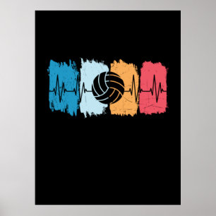 Póster Jugador de voleibol Voleibol Heartbeat