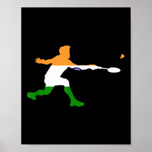 Póster Jugador del transbordador de racquet de la bandera