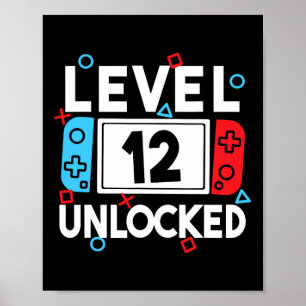 Póster Jugador Desbloqueado de Nivel 12 Videojuego de Cum