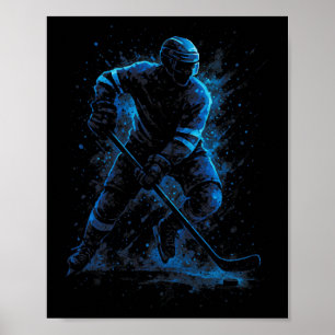 Póster Jugador dinámico de hockey sobre hielo - Patinaje 