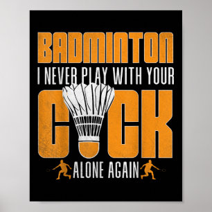Póster Jugador Divertido de Bádminton Volantes Humor Depo