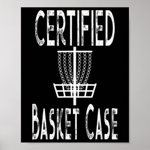 Póster Jugador Divertido de Disc Golf Certificado Caso de