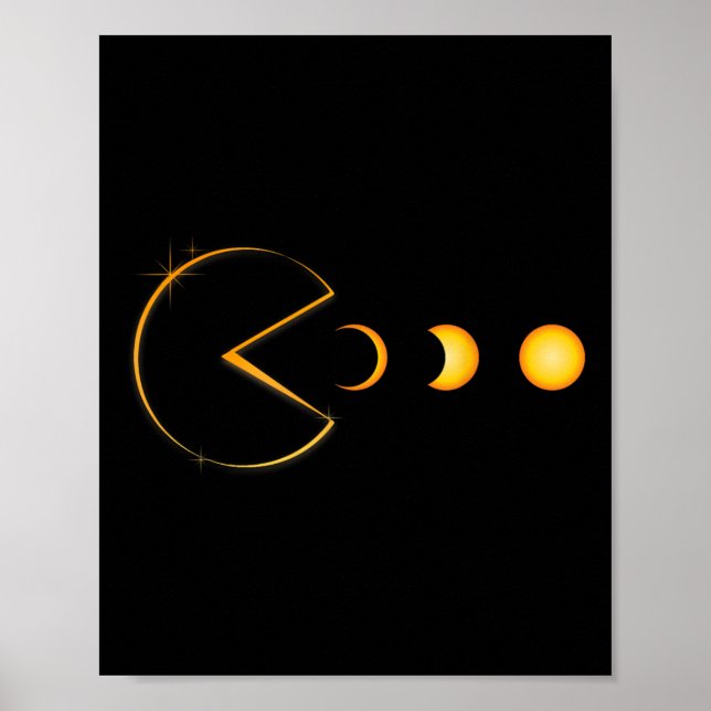 Póster Jugador divertido de eclipse solar total comiendo  (Frente)