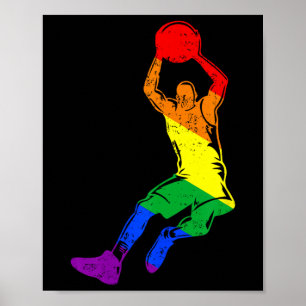 Póster Jugador divertido de Sketll bandera arcoíris orgul