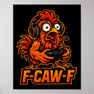 Póster Jugador F-caw-f - Pollo Divertido Gallo Jugando _3