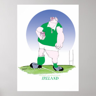 Póster jugador irlandés del rugbi, fernandes tony