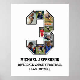 Póster Jugador número 3 Collage de fotos de equipo deport