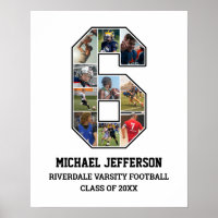 Jugador número 6 Collage de fotos de equipo deport