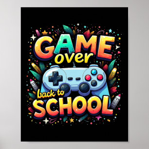 Póster Jugador Pixel Juego Terminado Estudiante De Vuelta