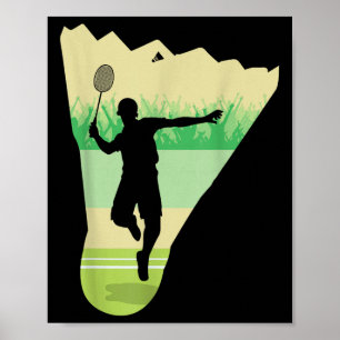 Póster Jugador Retro Vintage de Bádminton