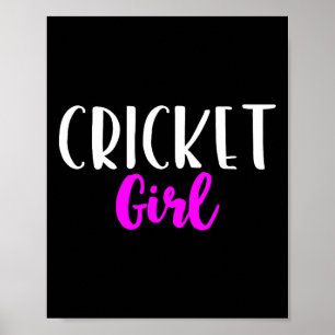 Póster Jugadora de críquet chica mujeres divertida linda