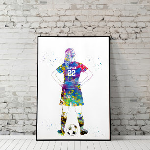 Póster Jugadora de fútbol