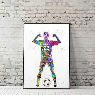 Póster Jugadora de Fútbol
