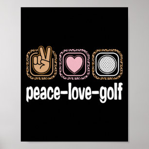 Póster Jugadora de Golf Estampado de Leopardo Mujeres Niñ