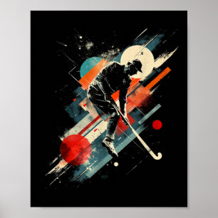 Póster Jugadora de Hockey sobre Césped Artística en Campo