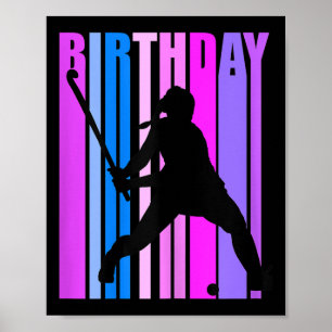 Póster Jugadora de Hockey sobre Césped Cumpleaños Mujeres