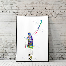 Póster Jugadora de Hockey sobre Césped Femenino