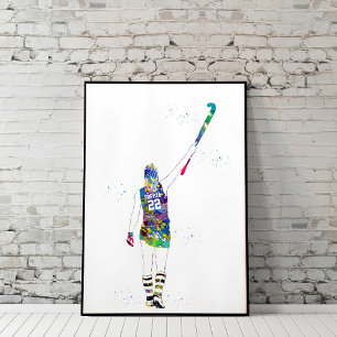 Póster Jugadora de Hockey sobre Césped Femenino