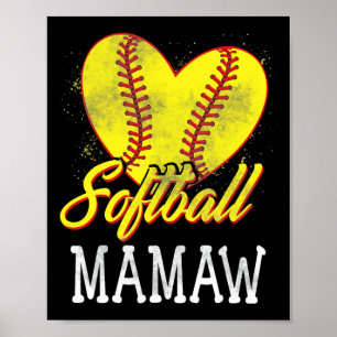 Póster Jugadora de Softball Mamaw Softball