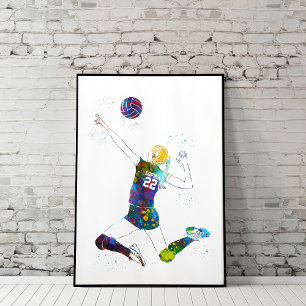 Póster Jugadora de voleibol femenina