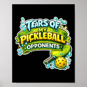 Póster Jugadora divertida pickle ball lágrimas de