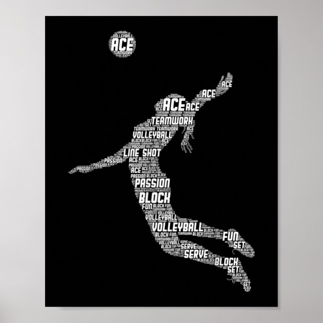 Póster Jugadora Juvenil Chica de Voleibol (Frente)
