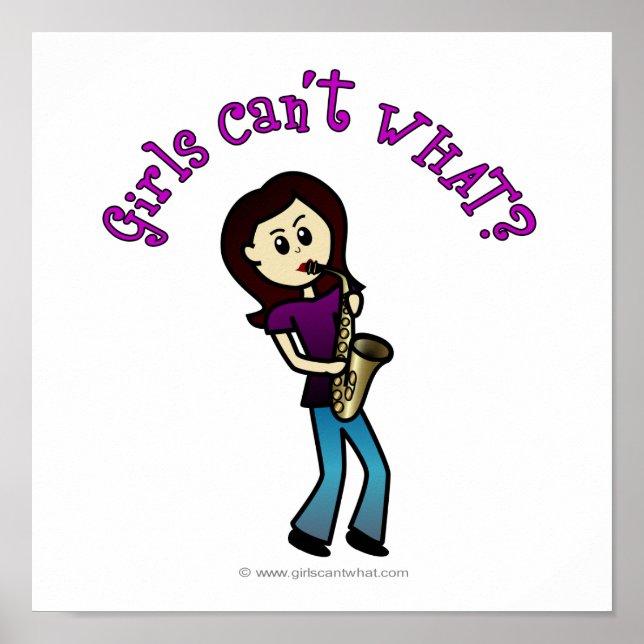 Póster Jugadora saxofonista ligera (Frente)