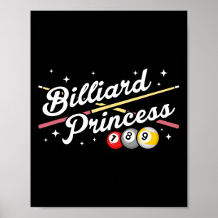Póster Jugadores Billiard Princess Pool Billia