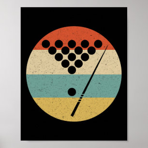 Póster Jugadores Billiards - Pestaña de billar retro vint