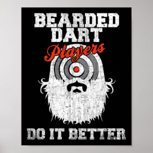 Póster Jugadores Dart con barba lo hacen mejor Dartboard