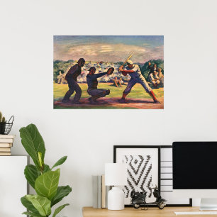 Póster Jugadores de Béisbol Deportivos de Vintage en un j