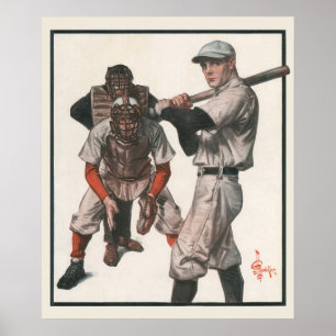 Póster Jugadores de béisbol deportivos vintage