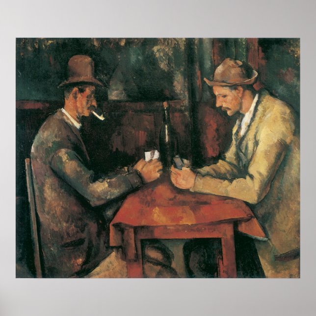 Póster Jugadores de cartas de Paul Cezanne, Bella Artes d (Frente)
