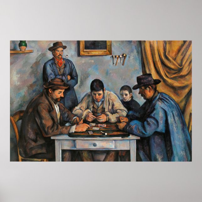 Póster Jugadores de cartas Paul Cezanne Pining Art (Frente)