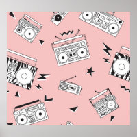 Jugadores de cassette antiguos: patrón retro.
