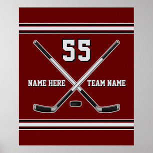 Póster Jugadores de Hockey Personalizados, Cualquier COLO