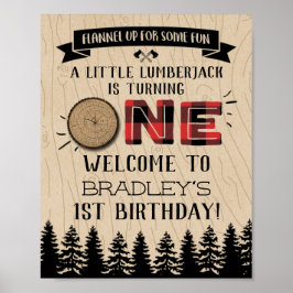 Póster Jugadores de Lumberjack Rustico Forestal Primer Cu
