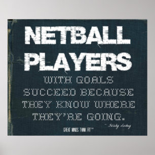 Póster Jugadores de Netball con objetivos exitosos en Den